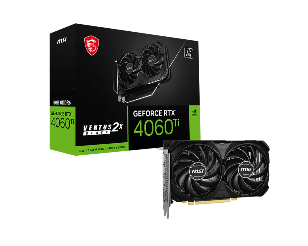 MSI GeForce RTX 4060 Ti 8G VENTUS 2X NEGRO E1